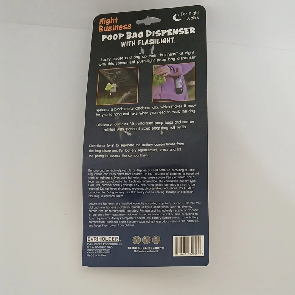 Night Business Poop Bag Dispenser with Flashlight